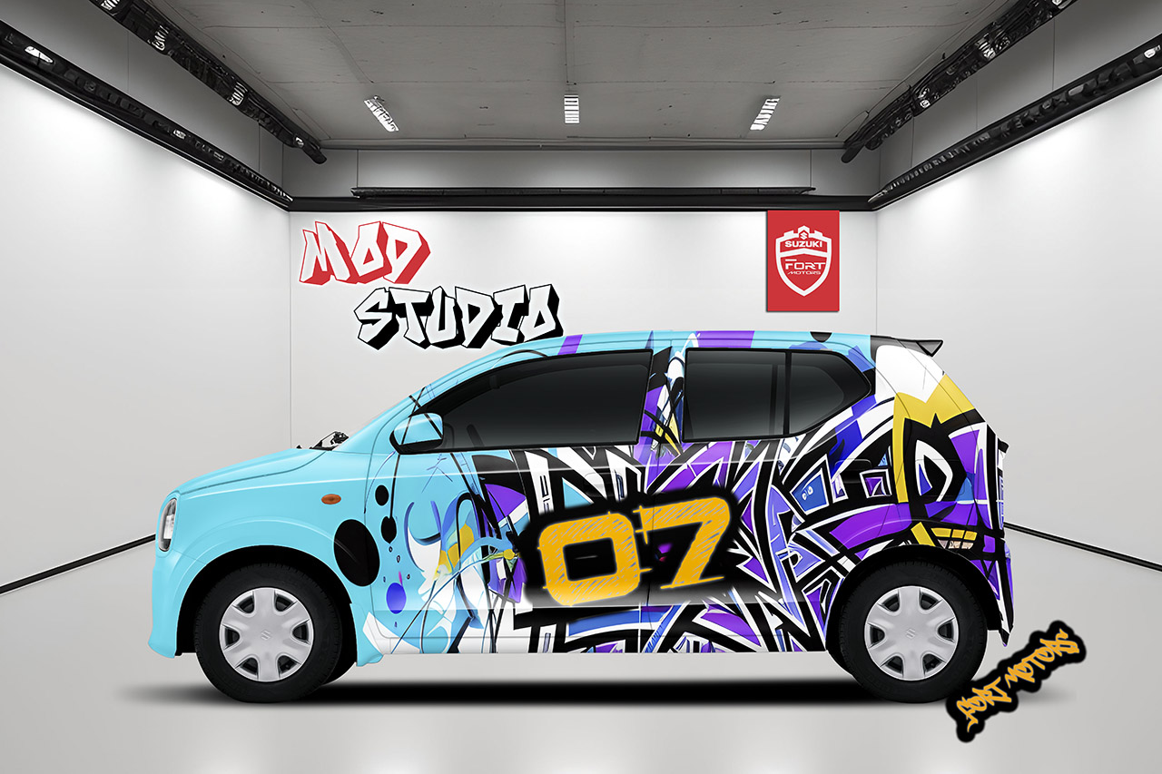 Suzuki Alto Custom Wrap Designs 10 Abstract Graffiti 1