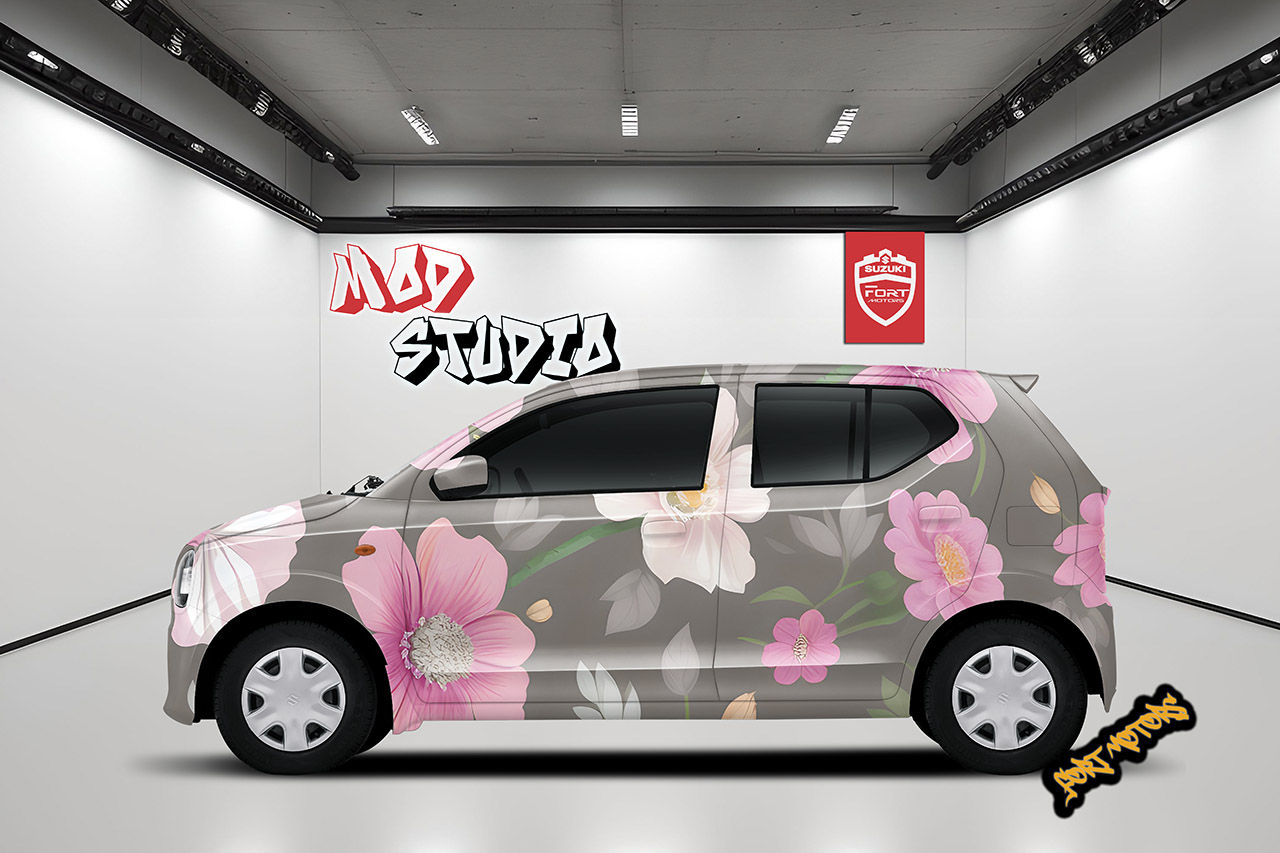 Suzuki Alto Custom Wrap Designs 63 Floral 1