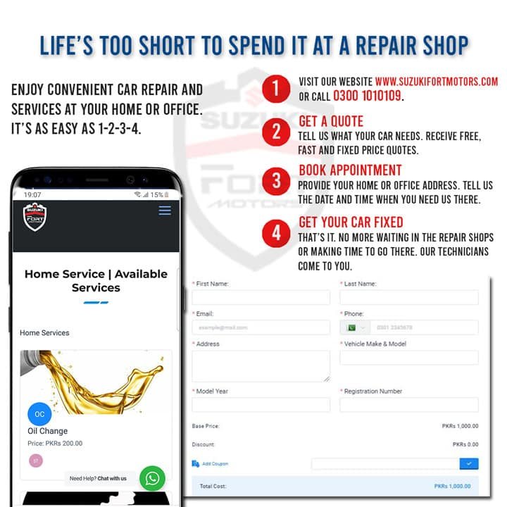 Car Services at Your Door-Step | Home Service - Suzuki Fort Motors