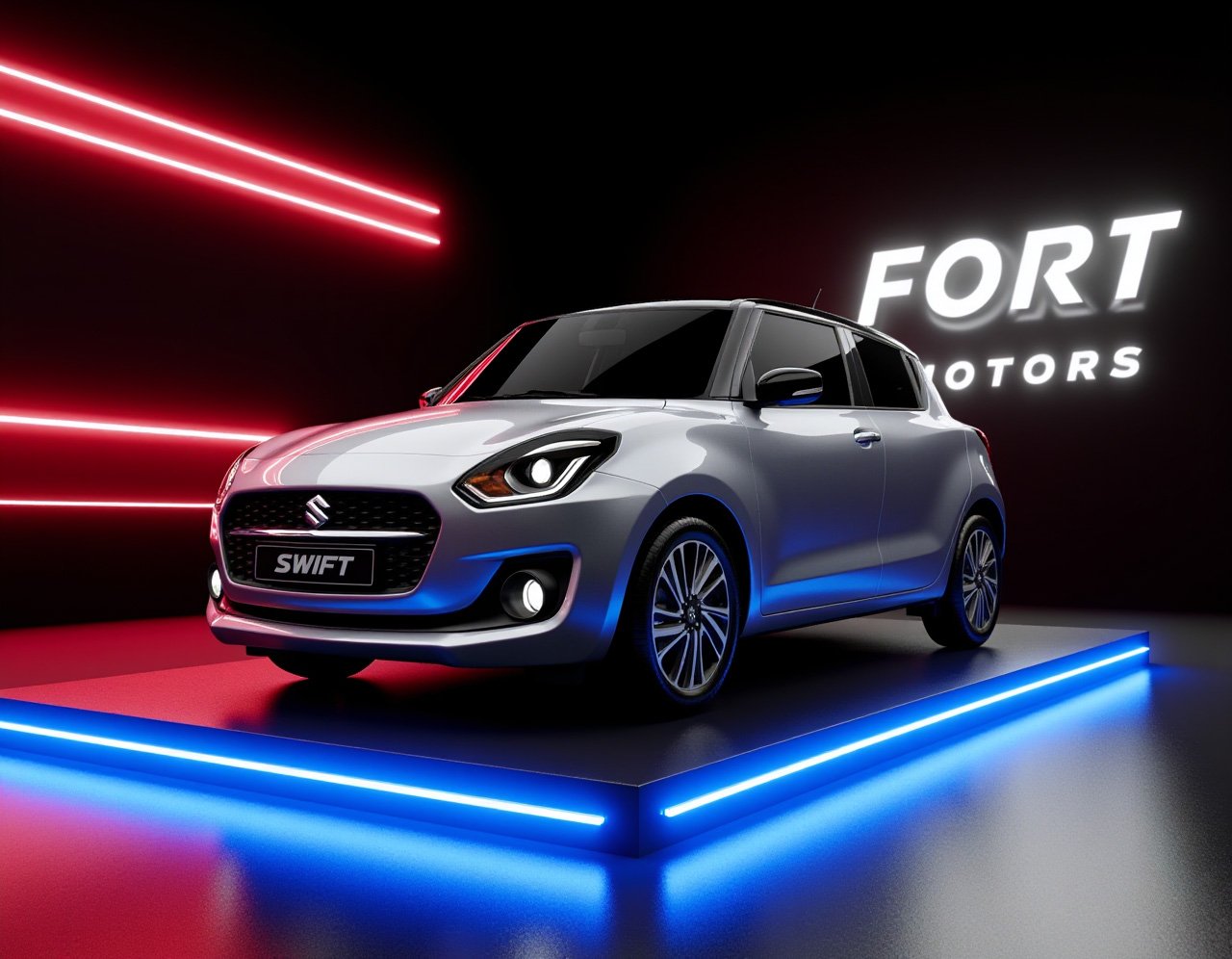 Suzuki Swift Silver with Black Top
